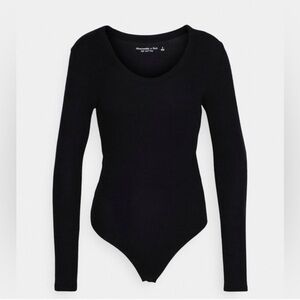 Abercrombie & Fitch Black Long Sleeve Bodysuit